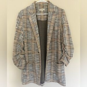 Tweed plaid blazer
